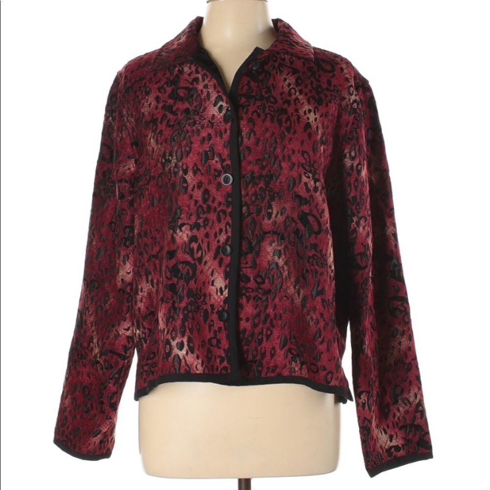 Christopher & Banks Red Leopard Print Jacket